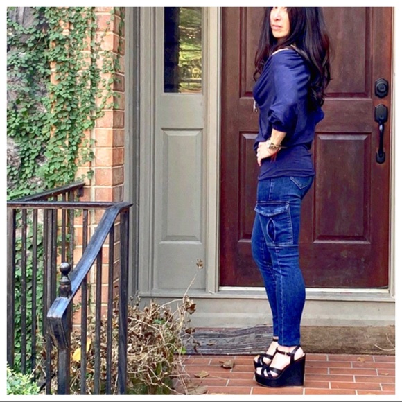 ✨LAST 1✨Navy blue Slouchy Dolman sleeves knit top - Picture 5 of 7